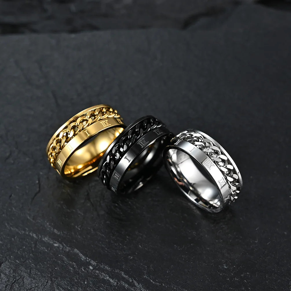 Men's Roman Fidget Spinner Ring